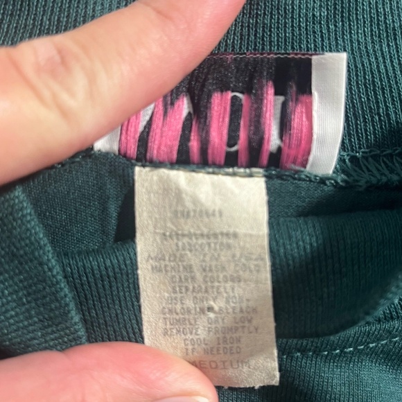 AVON STYLE Vintage Womens Sweater Dark Green Mock Neck Crest Cotton Blend MED - Picture 6 of 7